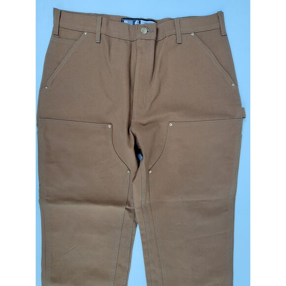 NWT Carhartt Mens 38 Brown Loose Duck Double Knee Utility Carpenter Pant B01-M‎ - Picture 2 of 12